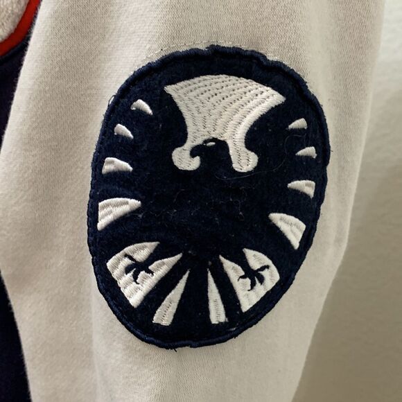 Marvel CAPTAIN USA Medium Navy White Snap Button Front Long Sleeve Unisex Jacket - Picture 6 of 14